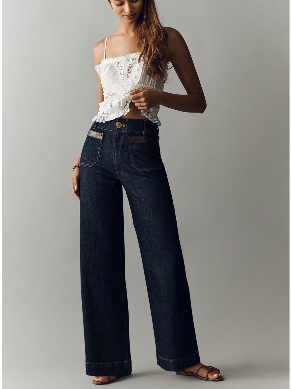Maeve Colette High-Rise Full Length Wide Leg Jeans, NWT, 30 Tall